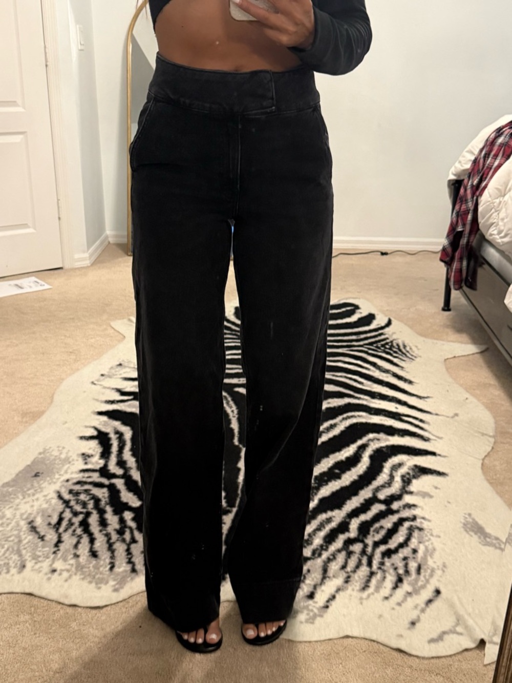 Express Black Wide-Leg High-Rise Jeans